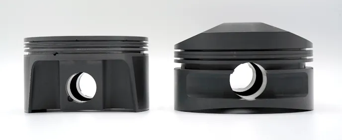 Top piston ringland comparison.